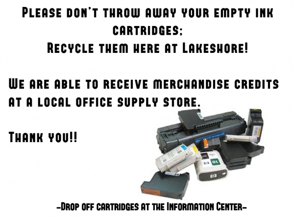 Bring in your empty printer/ink cartridges for recycling